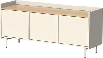 Vicco Mueble bajo para TV Velina, Crema, 140 x 63 cm con 3 puertas, Vicco