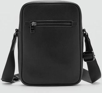 Mango Borsa pelle zip nero - Uomo - Taglia unica - MANGO MAN