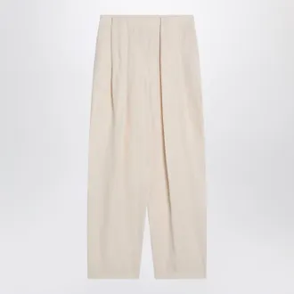 Stella McCartney Stella Mc Cartney Wide Butter Colored Hosen in Leinenmischung
