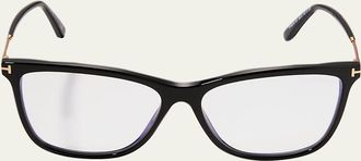Tom Ford Blue Filtering Acetate Cat-Eye Glasses