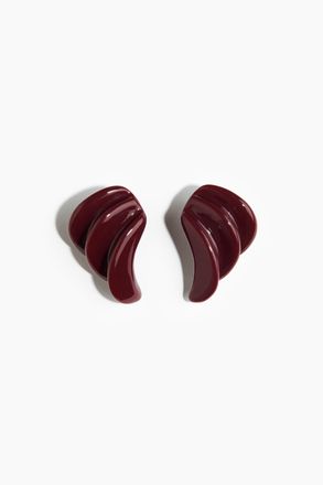 H&M Fl&uuml;gelf&ouml;rmige Ohrringe - Weinrot