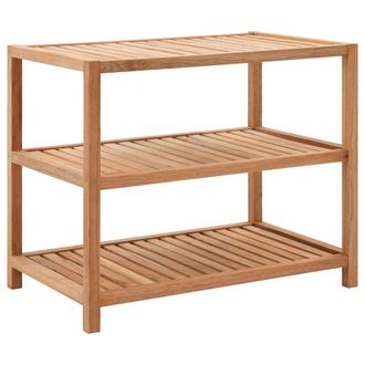 vidaXL Estanter&iacute;a Para Ba&ntilde;o Madera Maciza De Nogal 65x40x55 Cm Vidaxl