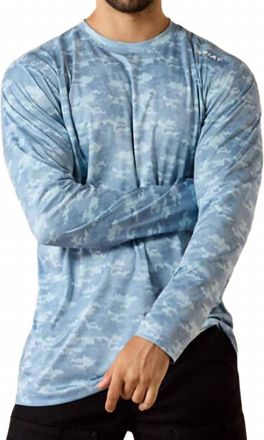 Ariat Sunblocker Camo Printed Long Sleeve Tee In Dusty Blue