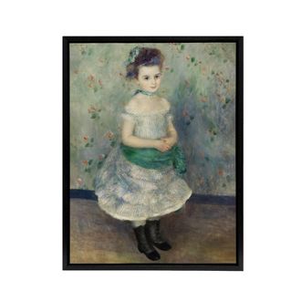 Artery8 Jeanne Durand Ruel Renoir Vintage Black Framed Canvas Wall Art in Blue | Size: W24 x H32