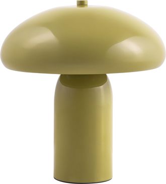Beliani L&aacute;mpara De Mesa Moderna Con Pantalla De Hierro Una Luz 22 Cm Forma De Seta Verde Claro Sanya