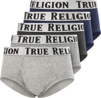True Religion Briefs Soft Cotton Underwear Pack of 5 in Dress Blue/grey at Nordstrom, Size Medium