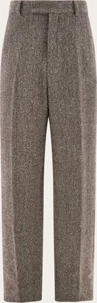 Ferragamo Uomo Pantalone ampio in chevron Marrone