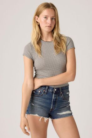 Levi's T-shirt Dry Goods - Donna - XS - Nero / Patricia Check Anthracite Night