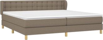 vidaXL Vidaxl - Cama Box Spring Con Colch&oacute;n Tela Gris Taupe 200x200 Cm