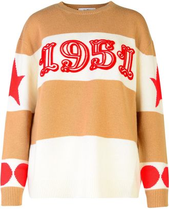 Max Mara Embroidered Wool Blend Dirce Oversize Sweater