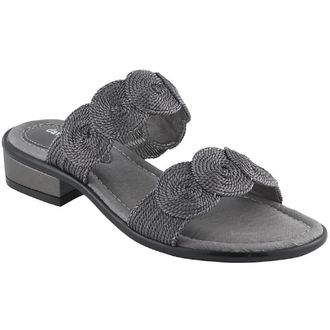 David Tate Honey Sandals Womens B Gunmetal Two Strap Open Toe ZAP2454