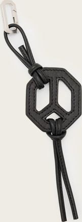 AllSaints Leather Leather Peace Keyring, Size: One Size