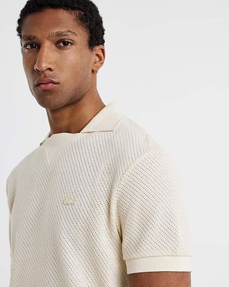 Lacoste Open Neck Textured Polo