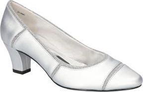 Easy Street Datia Cap Toe Pump in Silver Satin at Nordstrom Rack, Size 7.5