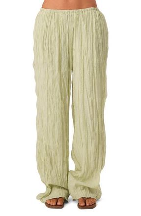 SNDYS Brandi Crinkle Wide Leg Pants in Matcha at Nordstrom, Size X-Large