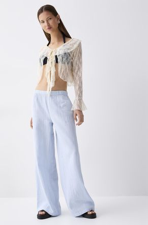 Twik Womens Wide-leg organic cotton gauze pant