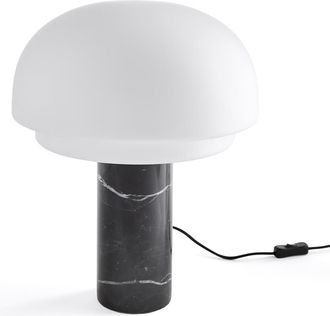 La Redoute Interieurs Paddestoellamp in opaline en marmer H43.1 Agathilda