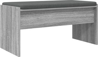 vidaXL Banco De Entrada Con Coj&iacute;n Gris Sonoma 83 X 38 X 40 Cm Vidaxl