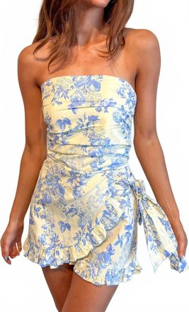 Olivaceous Capri Bloom Romper In Yellow