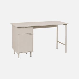 Sweeek Escritorio De Madera Y Metal Con 1 Caj&oacute;n Y 1 Puerta