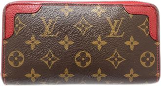 Louis Vuitton Monogram Brown Cerise Canvas Long Wallet (Bi-Fold) (Pre-Owned)