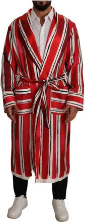 Dolce & Gabbana Luxe Gestreepte Zijden Badjas - Heren - Badjassen - Veelkleurig - S - Nachtkleding