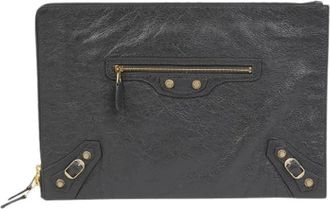 Balenciaga Pre-owned Clutches, female, Gray, Size: ONE SIZE Pre-owned Giant Motor Clutch