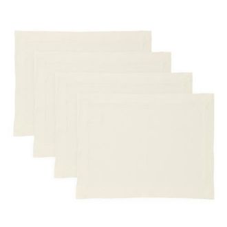Solino Home Linen Placemats Set of 4, 14 x 19 Inch for Dining Table, Holiday and Everyday Table Decor - Sonoma in Ivory at Nordstrom, Size Medium