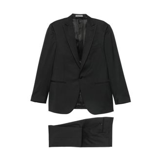 Corneliani Single Breasted Suits, male, Black, Size: 2XL Corneliani Dresses