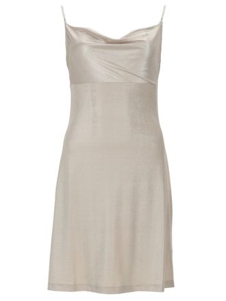 Versace Jeans Couture Draped Satin Spaghetti Straps Mini Dress