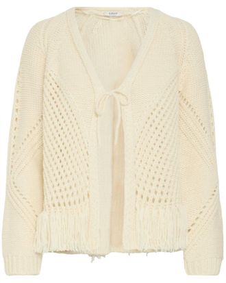 b.young Womens Melin Tassel Tie Cardigan In Birch