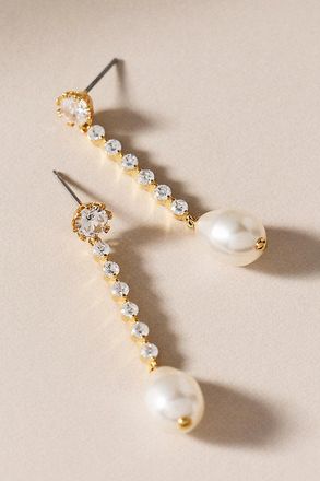 Nadri Crystal Pearl Drop Earrings