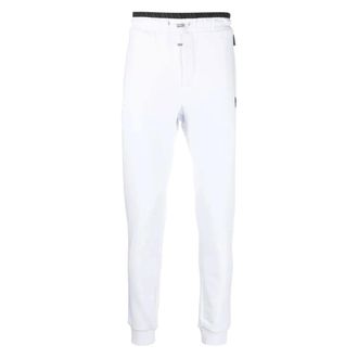 Philipp Plein Sweatpants, male, White, Size: XL Jogging Trousers Hexagon