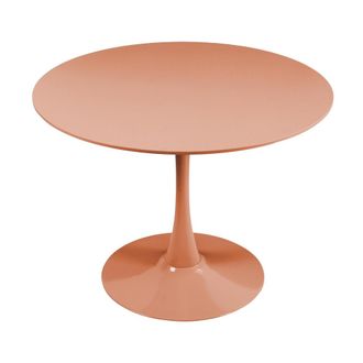 Oviala Mesa de comedor redonda para 4 personas D100 cm rosa salm&oacute;n