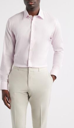 Nordstrom Trim Fit Premium Performance Dress Shirt in Pink Riverton Dobby at Nordstrom, Size 14.5 - 32