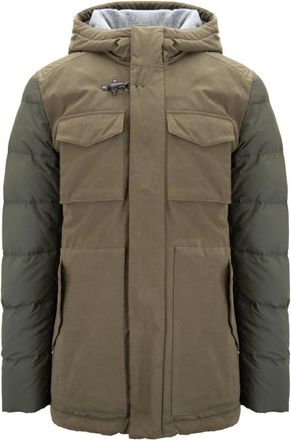 Fay Herenjas met drukknoop- rits- haak - Heren - Winterjassen - Groen - M - Jassen