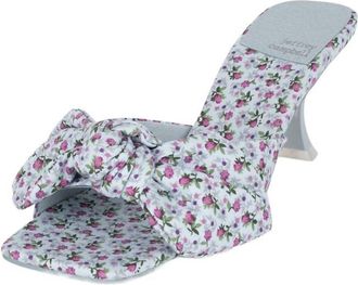 Jeffrey Campbell Mr. Big Bow Sandal In Blue Floral