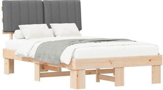 vidaXL Bed Frame with Upholstered Headboard Light Grey 120 x 190 cm vidaXL