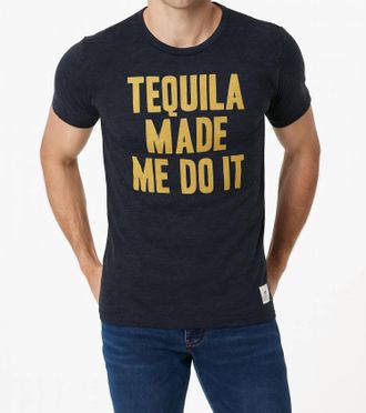 The Original Retro Brand Tequila Made Me Do It Tee In Grey