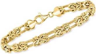 Ross-Simons 18kt Gold Over Sterling Byzantine and Double-Oval Link Bracelet