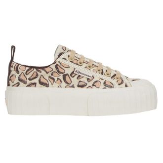 Superga Womens/Ladies 2631 Giraffe Print Platform Trainers (Beige Natural) - Leopard - Size UK 3.5