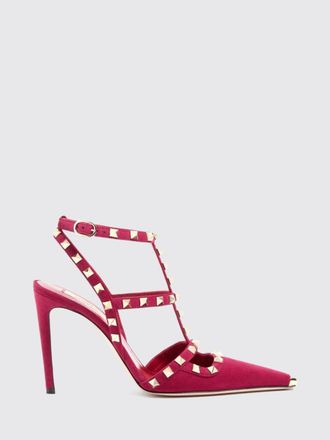 Valentino Garavani Rockstud Suede T-Strap Slingback Pumps with High Stiletto Heel