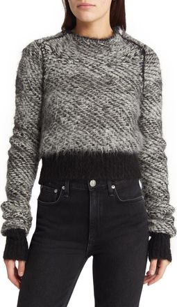 Rag & Bone Edith Houndstooth Jacquard Mock Neck Sweater in Blackmult at Nordstrom Rack, Size X-Small