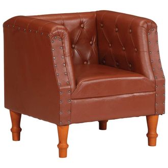 vidaXL Sill&oacute;n De Cuero Aut&eacute;ntico Marr&oacute;n Vidaxl