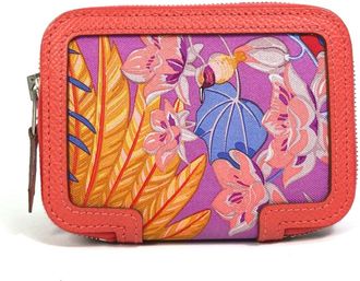 Hermès Soie Cool Rose Jaipur Epsom Leather Silk Wallet (Bi-Fold) (Pre-Owned)
