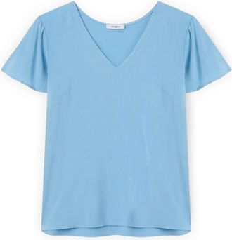 Motivi Dames, Blouses & Shirts, Blauw, Maat: XS Viscose