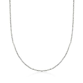 Ross-Simons Italian 1mm 14kt White Gold Twisted Sparkle-Chain Necklace