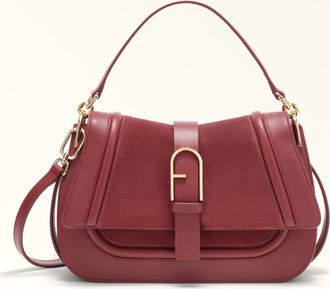 Furla Flow Borsa A Mano M Toni Rubino Multicolore Pelle Di Vitello Claris Lux + Camoscio Donna