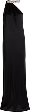 Stella McCartney Stella Mccartney Faux Pearl-embellished Satin Gown - Black - 34 (UK2 / Xxxs)