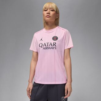Nike Womens Paris Saint-Germain Academy Pro Fourth Jordan Dri-FIT Soccer Pre-Match Top in Pink | IH0180-663